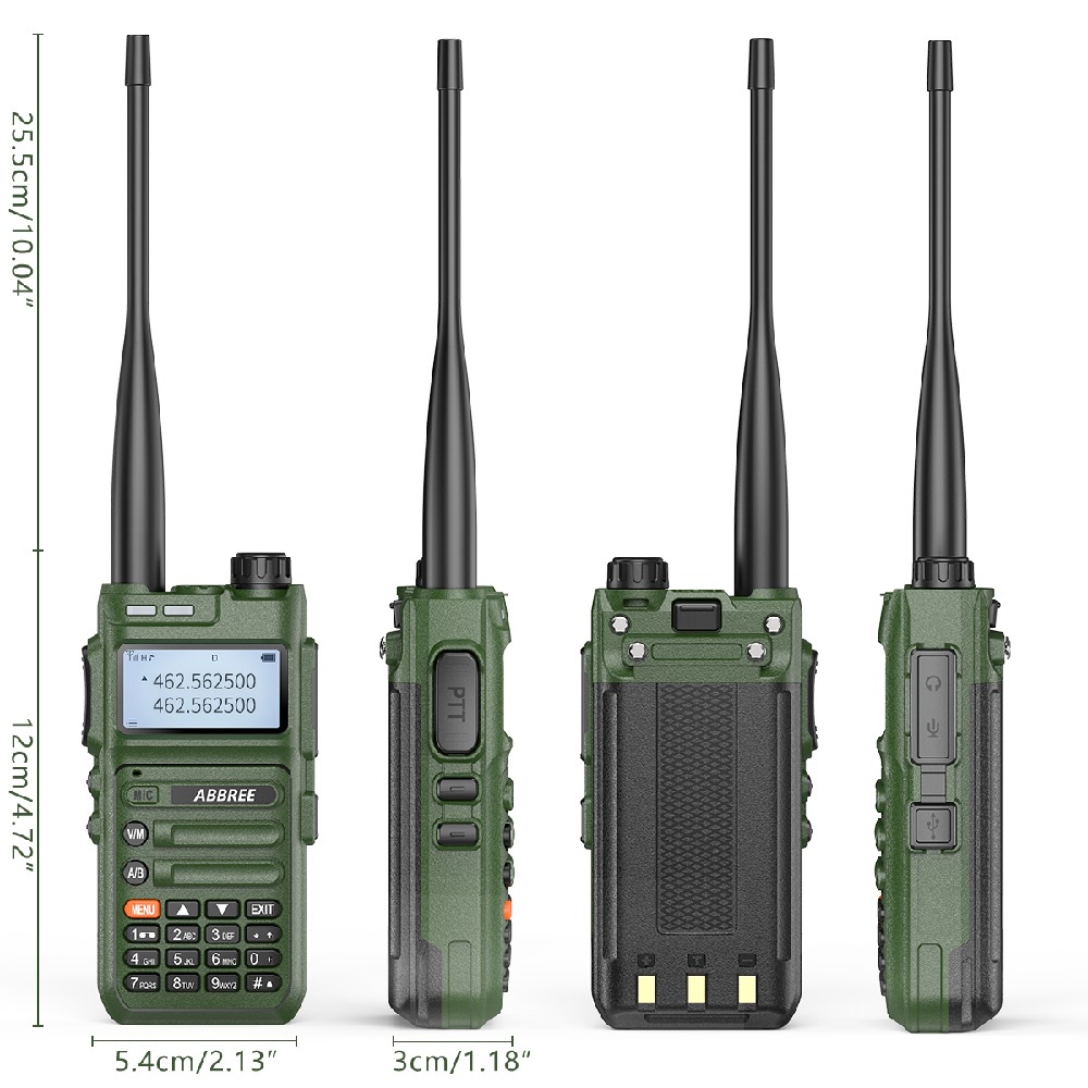 ABBREE AR-F5 - Walkie Talkie 10W Power Quad-Band 136-520MHz - Radio Panggil Terbaru dengan Fitur Terbaru dari ABBREE