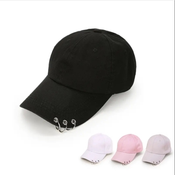 Hancur Harga - Topi Baseball Ring Polos Korea - Topi Anting Polos- Topi Ring Korea Cincin Besi