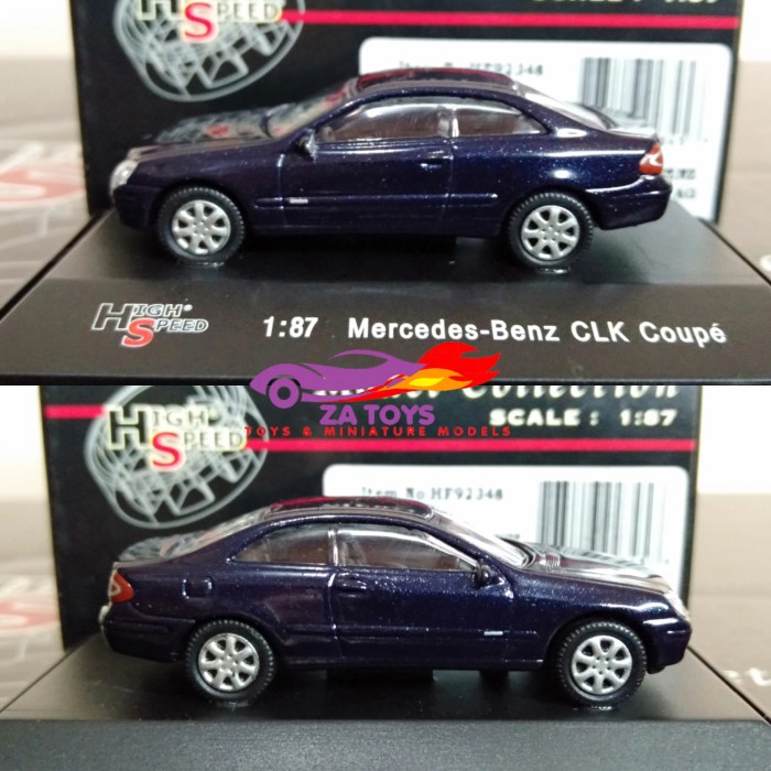 Diecast High Speed Mercedes Benz CLK Coupe Dark Blue Skala 1:87 NUSEL