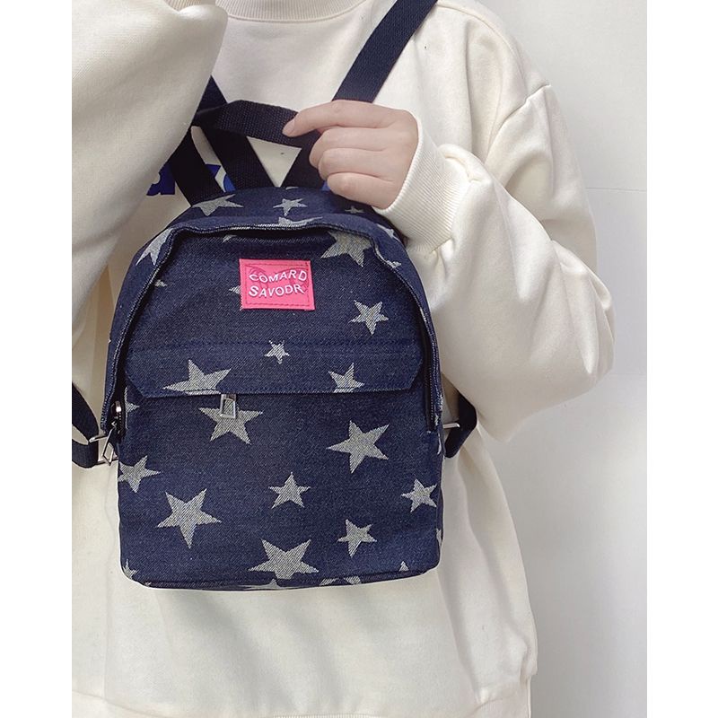 ❁♘┅Seraser fashion niche denim ransel kecil wanita 2022 baru kecil segar kasual semua pertandingan ransel mini ringan pasang