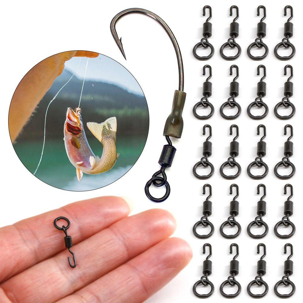 Top 20Pcs Spinner Konektor Putar Untuk Ronnie Rig Untuk Rig Ikan Gurame Aksesoris Memancing Ikan Gurame