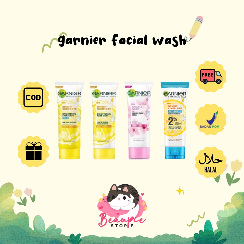 [100ml] Garnier Bright Complete Brightening Facial Foam / Facial Scrub / Facial Wash