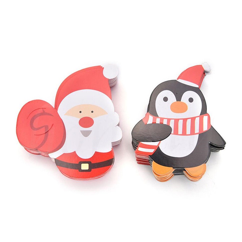 25pcs / Set Kartu Display Permen / Kue / snack Desain Penguin / Snowman / Santa Claus Untuk Dekorasi Natal