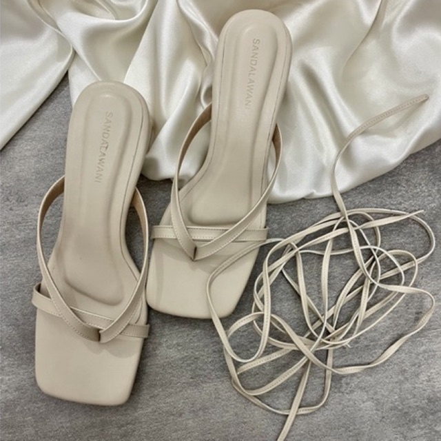 Glady Sandal Cream | Sandalawani | Sandal Wanita Heels 5CM