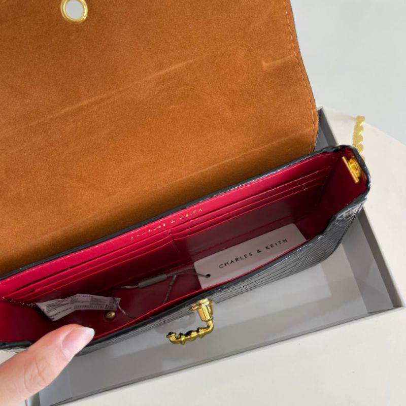 9.9 SALE | CK Meriah Croc-Embossed Clutch