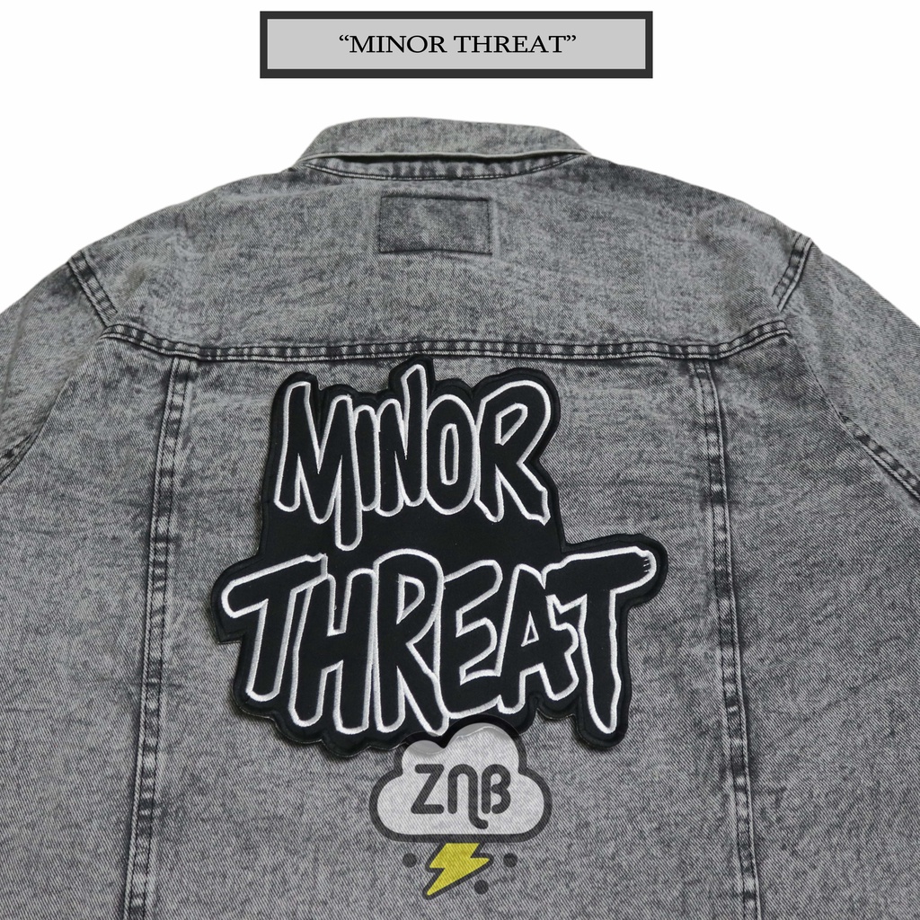 Patch Musik Minor Threat Emblem Bordir Tempelan Jahit Patch Bordir