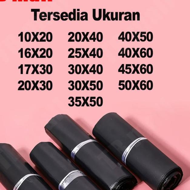 

Plastik Packing Polymailer LDPE Hitam 35X50CM Glossy isi 50pcs Tebal