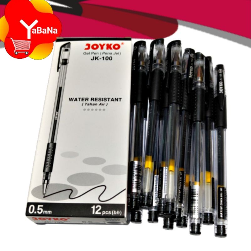 

[YBN] Bolpen Gel Pen Pulpen Pena Joyko JK-100/JK-100nt 0.5 mm isi 12pcs