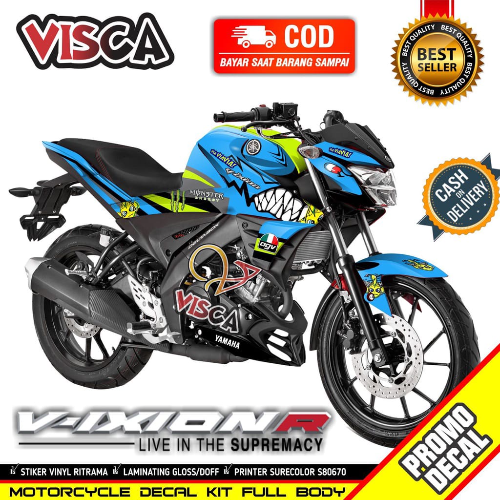 COD / Bayar Ditempat Decal All New Vixion R Striping Vixion New R Stiker Motor Yamaha Vixion Shark