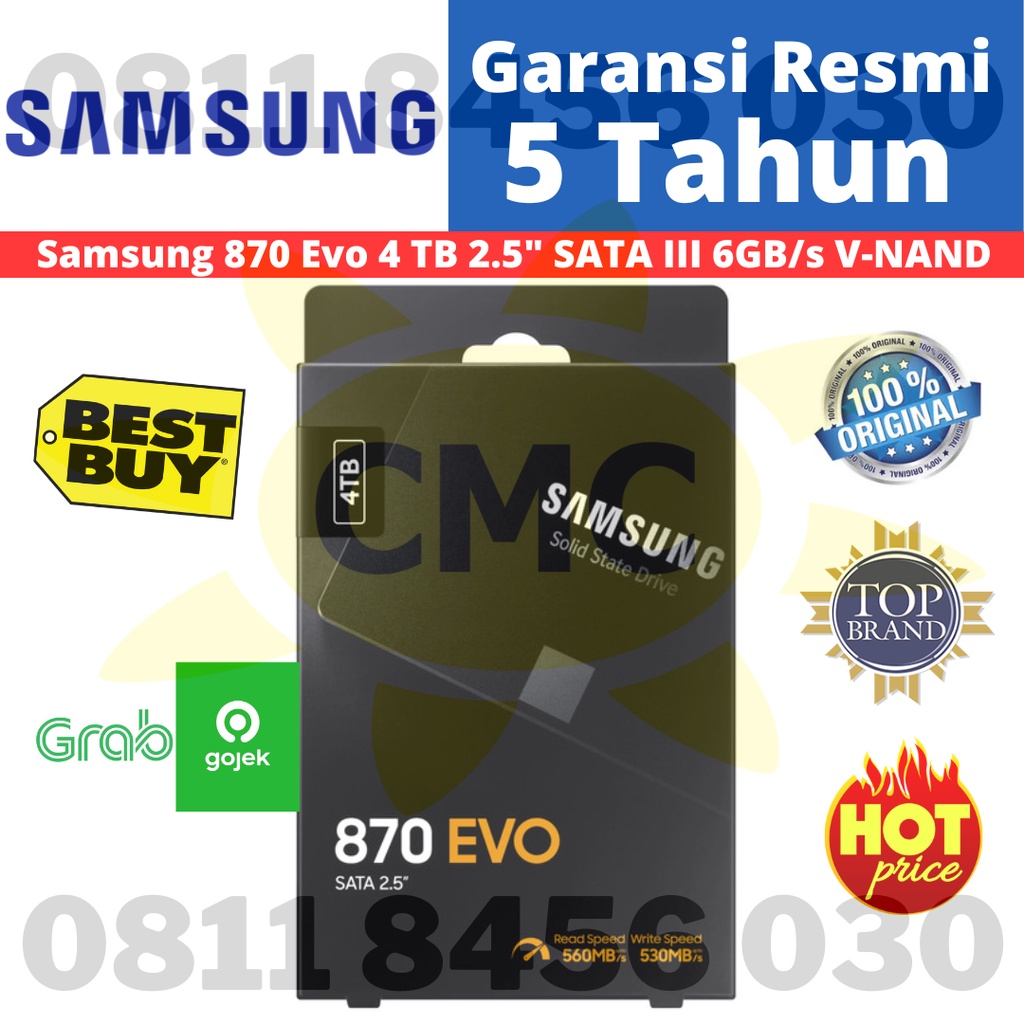 SSD SAMSUNG 870 EVO 4TB 2.5 SATA III 870 EVO 4 TB SATA3 RESMI