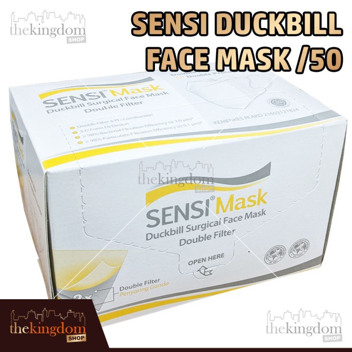 Sensimask Duckbill Face Mask /50 Masker Debu Sensi Duck Bill Medis 50 - Packing Plastik