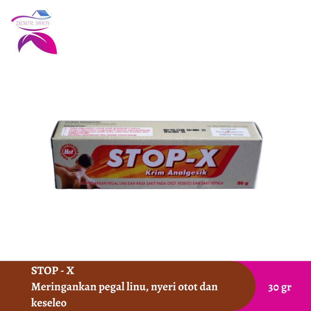 Stop X 30 gr / Krim Pereda Pegal, Nyeri Otot dan Keseleo