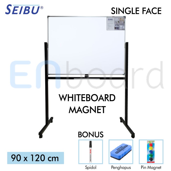 

Papan Tulis Papan Tulis Whiteboard Standing Magnet Single Face Seibu 90 X 120 Cm
