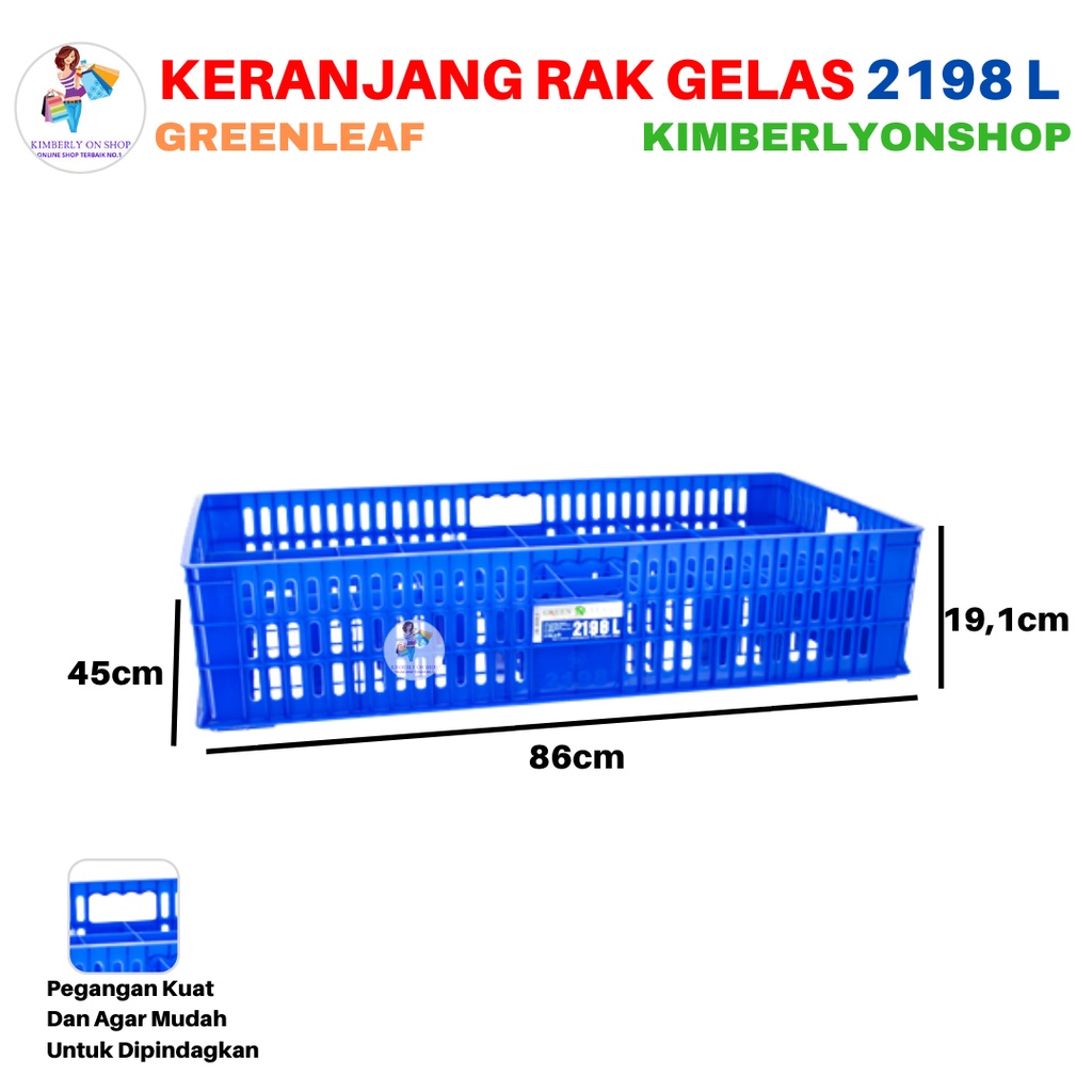Keranjang Industri Keranjang Gelas 50 Sekat 2198 L Green Leaf