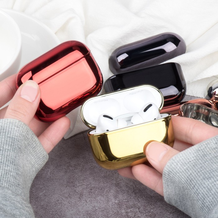 earphone Metallic Hardcase Case Airpods Pro Case Airpods 1 2 Airpods 3 2021 - Red, Airpods 1/2 origi