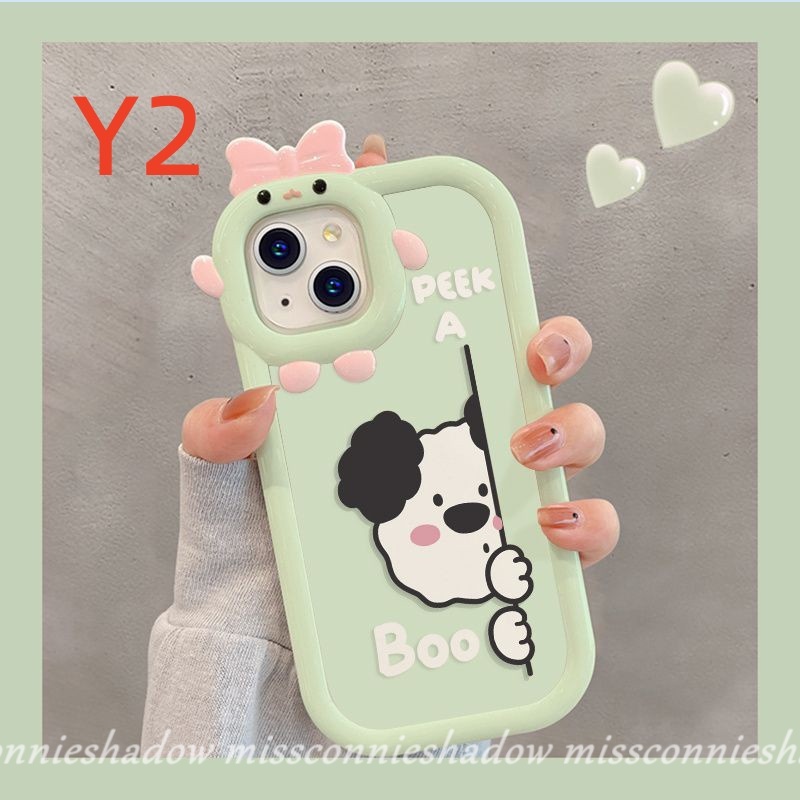 Soft Case Motif Kartun Peek a Boo Bear Puppy 3D Untuk iPhone 7 8 6 6s Plus 11 13 12 14 Pro MAX XR X XS MAX 14 Plus SE 2020