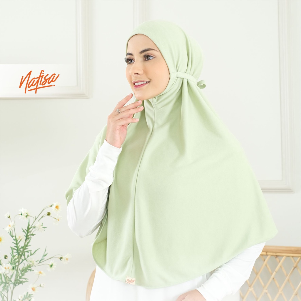 Jilbab Instan Tanpa Bergo Nafisa AT HOME PREMIUM | Hijab Instan Non Pad Kerudung Instan Tali Samping