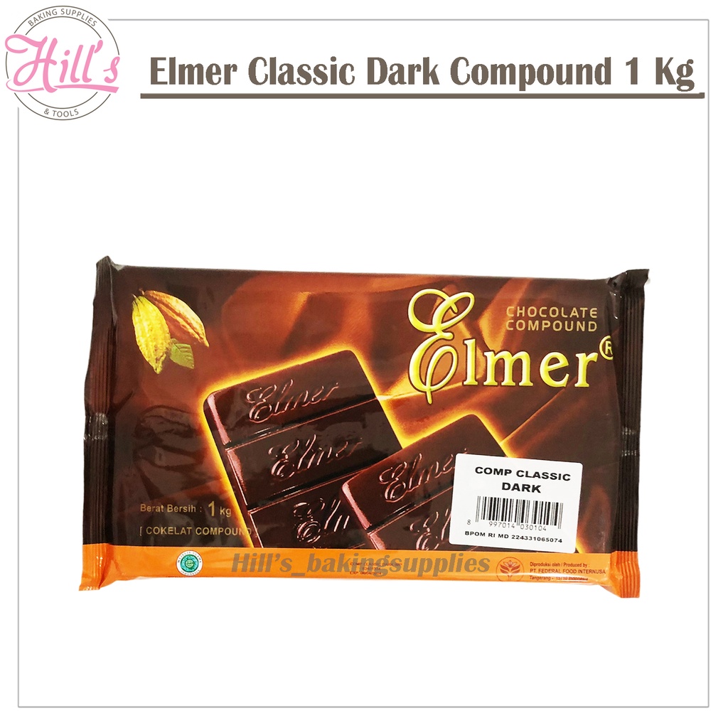 

ELMER CLASSIC DARK CHOCOLATE COMPOUND 1 KG / COKLAT MASAK COKLAT BATANG COMPOND 1KG