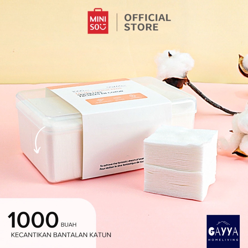MINISO Facial Cotton Pad 1000pcs Kapas Pembersih Makeup