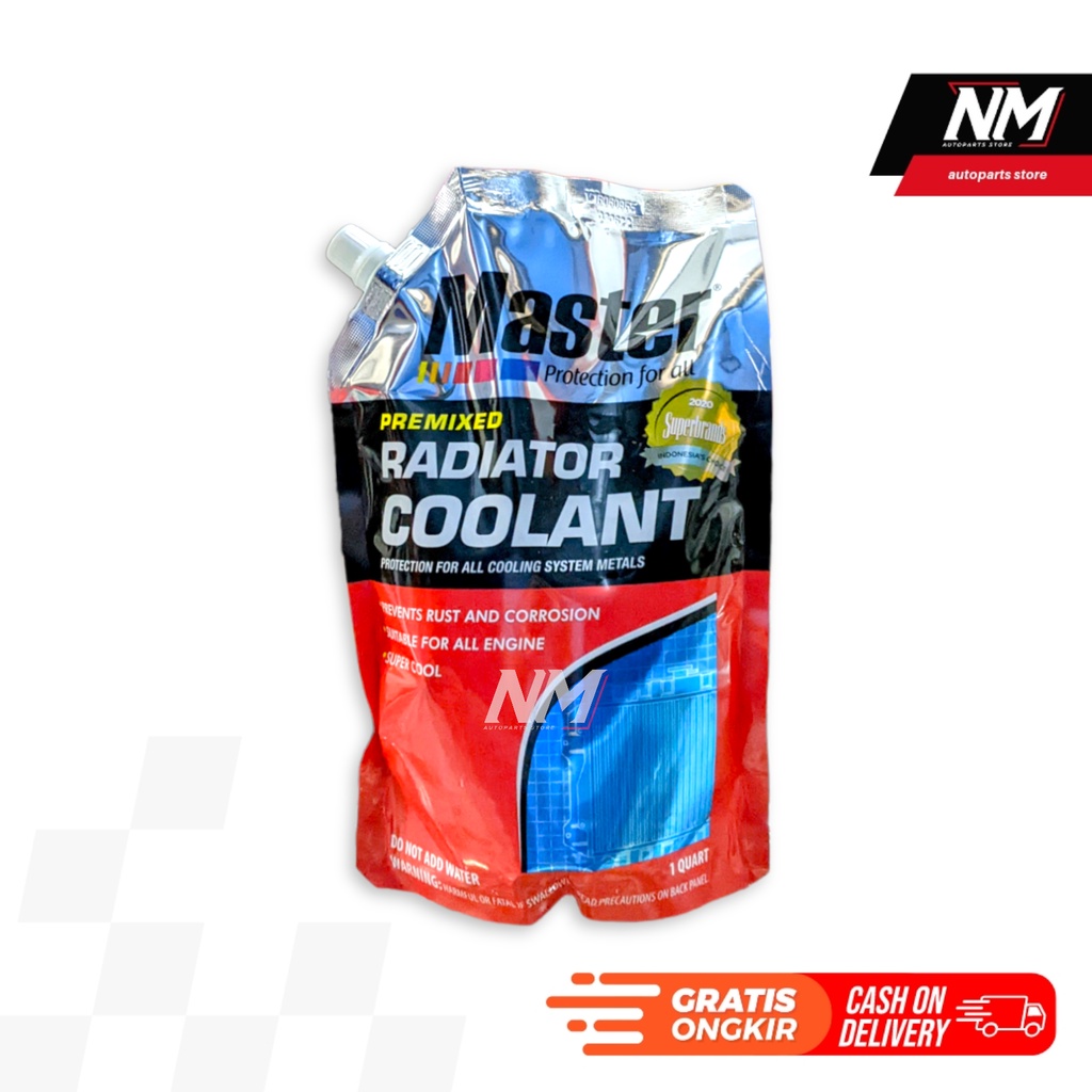 Jual MASTER Air Radiator Coolant Hijau Pouch 1 Quart 946ml untuk Mobil ...