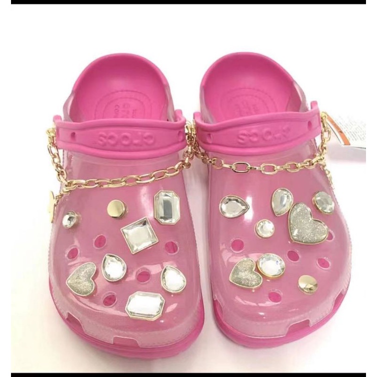 Crocs Classic Translucent Jibbitz Diamond / Sandal Crocs Translucent / Sandal Crocs wanita