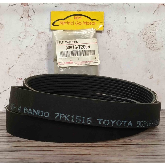 VAN BELT 7PK 1516 ASLI 90916-T2006 TALI KIPAS TOYOTA FORTUNER DIESEL