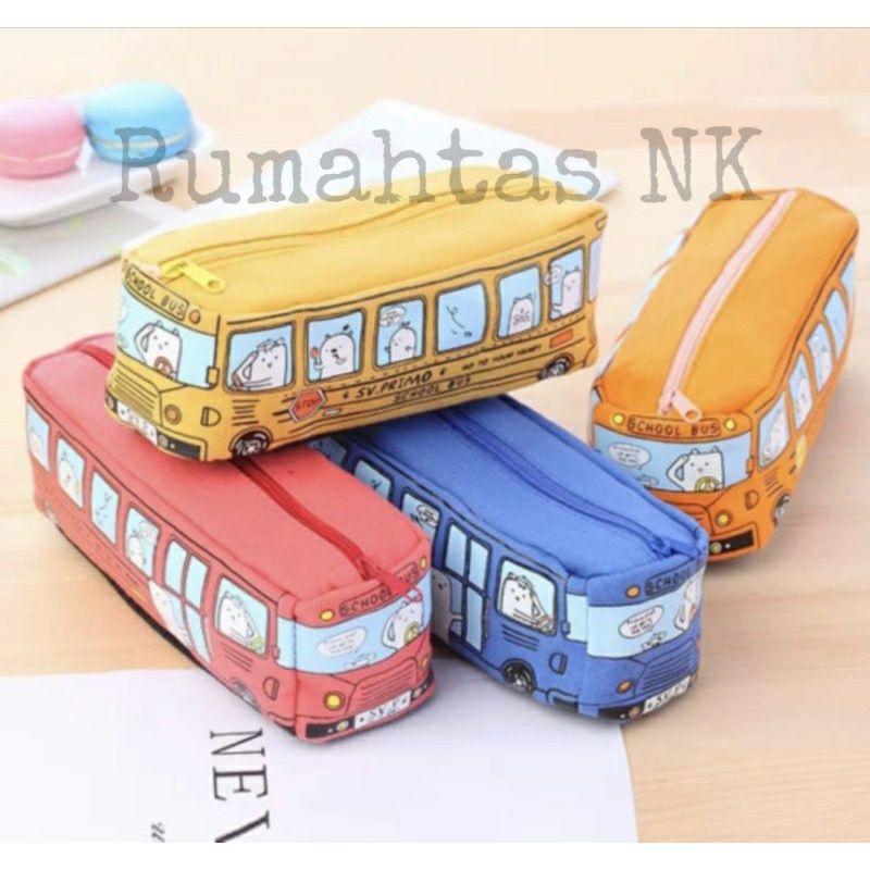 

[AJS] Tempat Pensil Bentuk Bus/Travel Pouch Kosmetik Make Up/Kotak Pensil Lucu