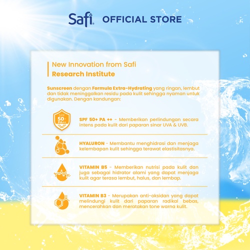 ❤️ MEMEY❤️ SAFI Sun Essentials Comfort Touch Sunscreen Spf 50 Pa++++ 30ml