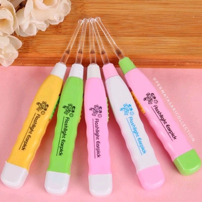 Alat Pembersih Telinga / Korek Kuping LED Flashlight Earpick Clean Untuk Baby Bayi Anak Dewasa
