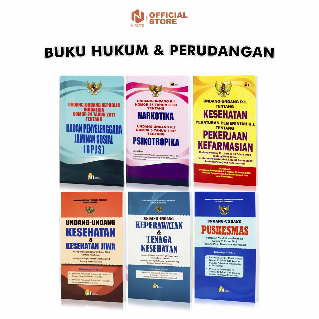Buku Hukum / UU Narkotika dan Psikotropika / UU Kesehatan Pekerja Kefarmasian / UU BPJS / UU Keperaw