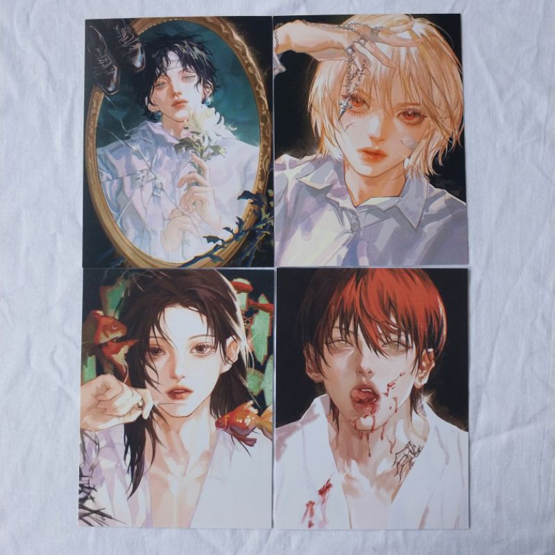 (READY) Postcard Hunter x Hunter (HXH) Hisoka, Illumi, Chrollo, Kurapika