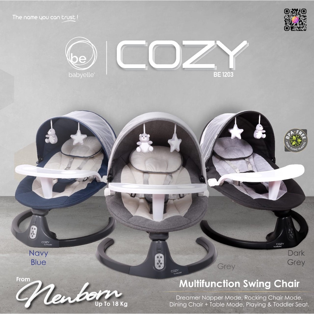 Makassar - Babyelle Waltz Swing / Babyelle BE 1203 Swing Cozy / Ayunan Bayi Elektrik Features / OTOMATIS Bouncer Swing