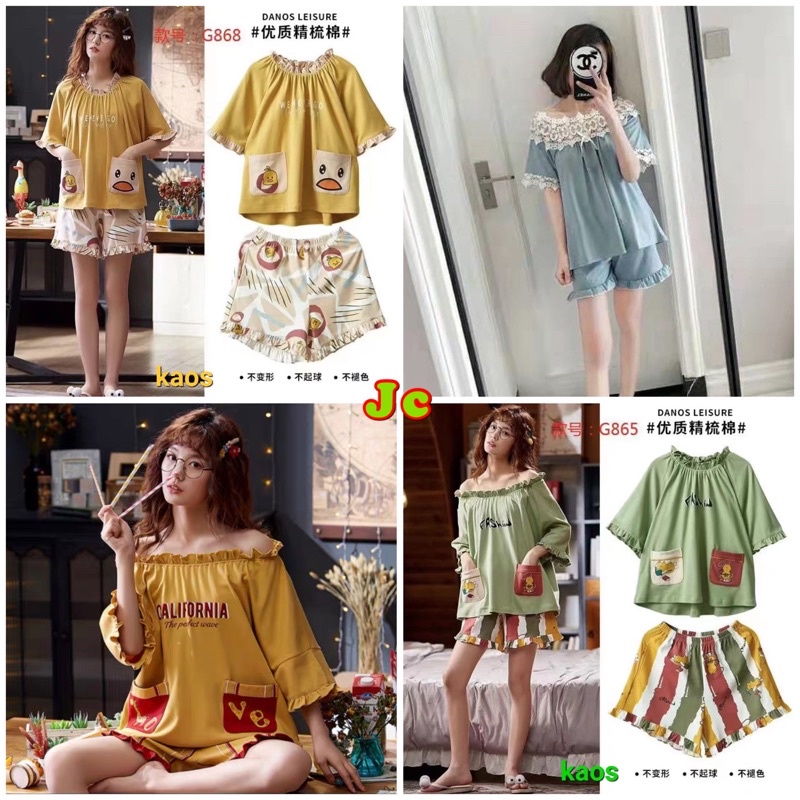 JC - Stelan Import Premium HP / Stelan tidur Import Hotpant / Piyama wanita terbaru / Piyama wanita Import Murah / Sleepwear Premium