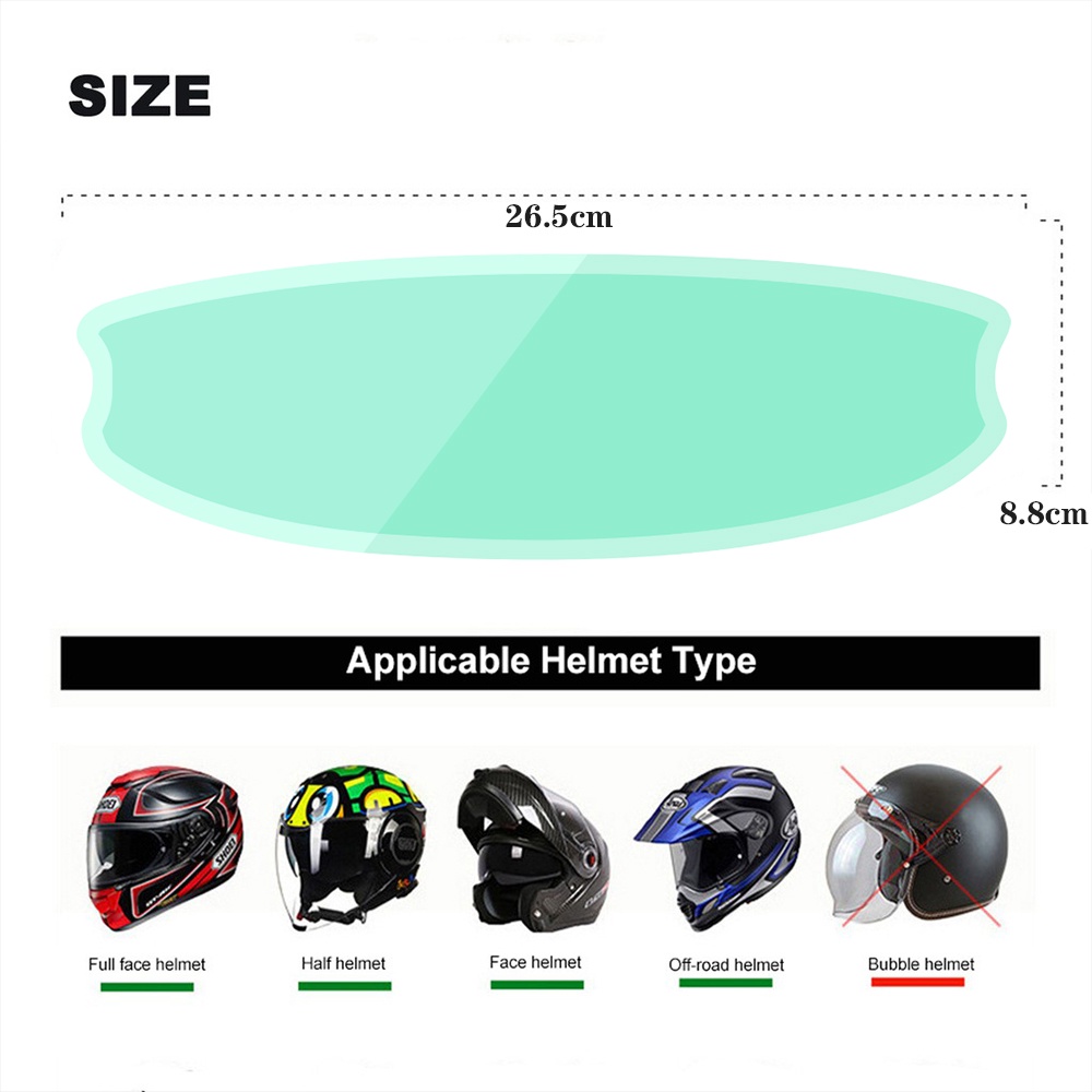 Lensa Helm Sepeda Motor universal anti-kabut patch / Helm Film Anti-hujan / Helm Film Anti Hujan