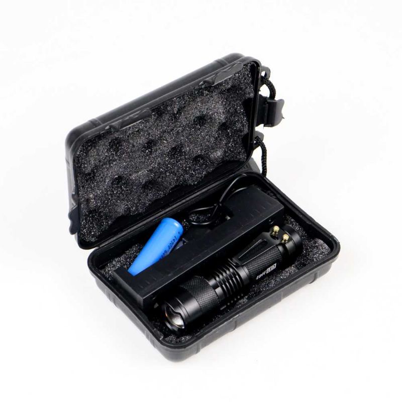 TaffLED Senter LED 395nm UV + Baterai + Charger + Box Pocketman P1