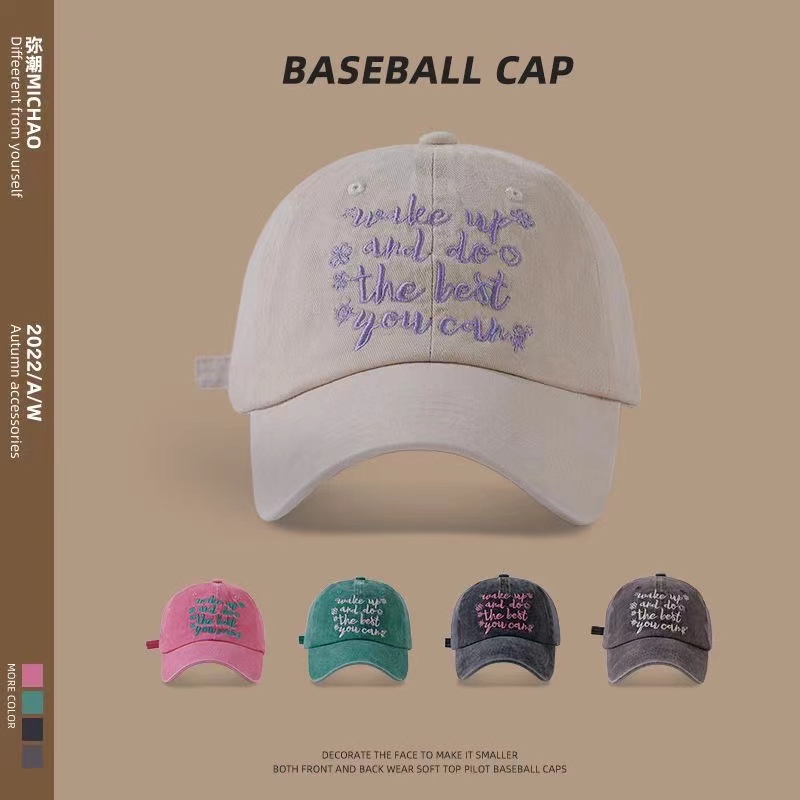 Topi baseball Motif Bordir Gaya vintage Korea Untuk Pria Dan Wanita