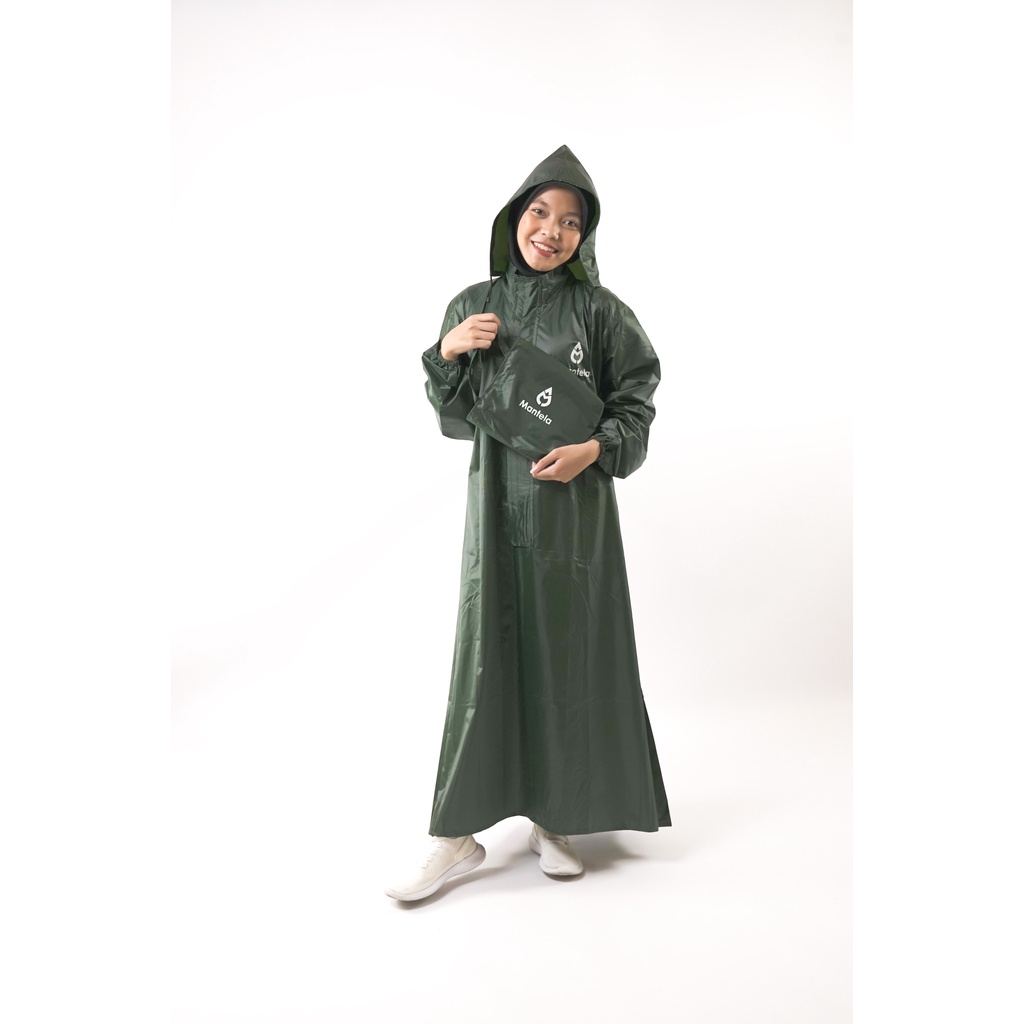 Jas Hujan Gamis Muslimah Perempuan Syar'i Mantela Mantel Hujan Trendy Bahan Taslan Premium Anti Rembes Tembus Air
