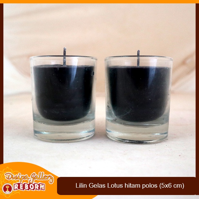 Lilin Stearin Candle Warna Hitam Gelas Cafe Resto Hotel Spa Serbaguna