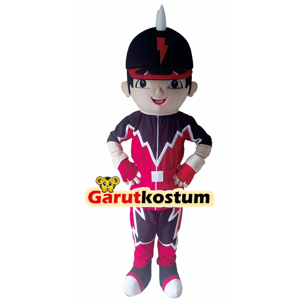 Kostum maskot badut karakter boboiboy halilintar dewasa lucu costume