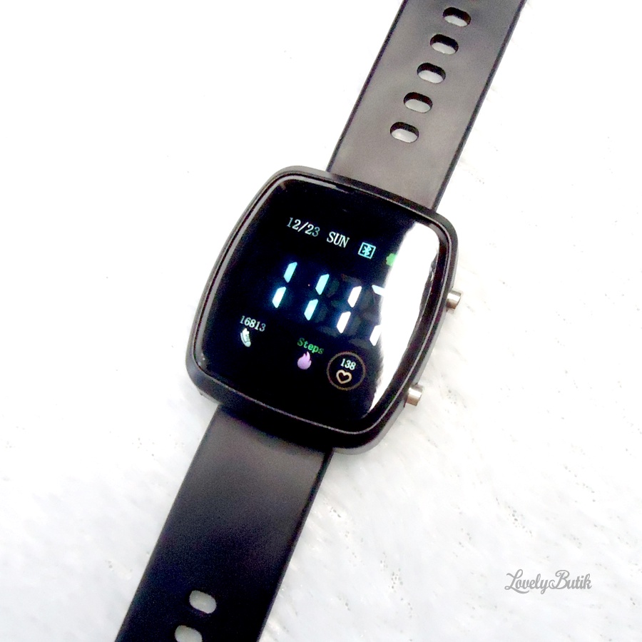 Jam Tangan LED Digital Pria Wanita Rubber Anti Air Import LB125 - Lovelybutik