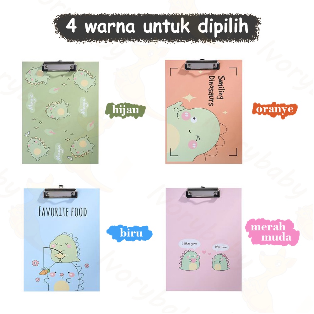 Ivorybaby Papan Jalan A4 Papan ujian Alas ujian Kartun Clip board lucu papan clipboard