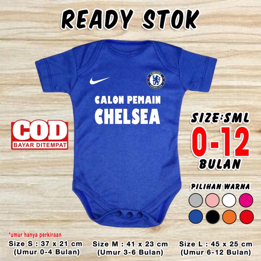 Baju Bola Bayi CALON PEMAIN CFC Set Pakaian Anak Jumper Baby Jamper Newborn Romper Custom Tulisan Ka