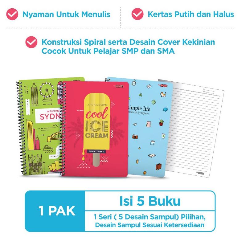 

RESTOCK BigBoss Buku Tulis Spiral 50 Lembar ♕ 855