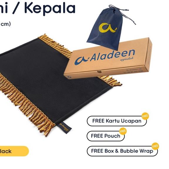 Sajadah Aladeen Kecil Mini / Kepala Bulu Tipis Polos - HITAM
