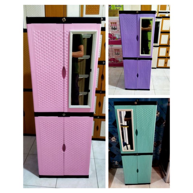 LEMARI PLASTIK DIVA MINI SUPER 4 SUSUN WARNA PASTEL / ALMARI PAKAIAN