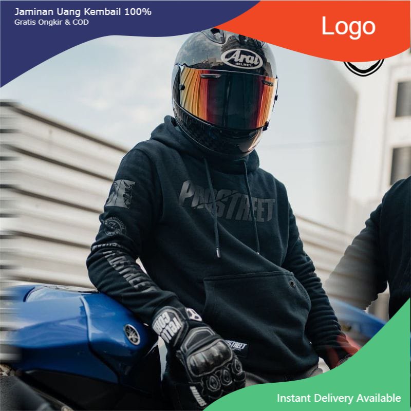 SWEATER HOODIE PROSTREET BLACK EDITION - HOODIE PROSTREET X TREME RIDER