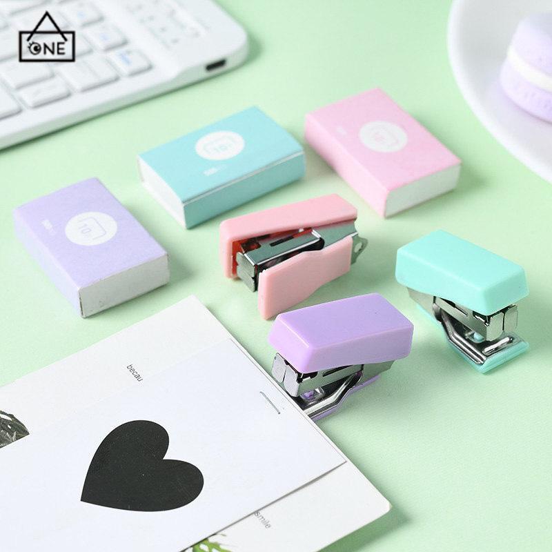 COD❤️stapler staple cute set Stapler Mini Set Staples Perlengkapan Kantor  Mengikat Logam Kreatif-A.one