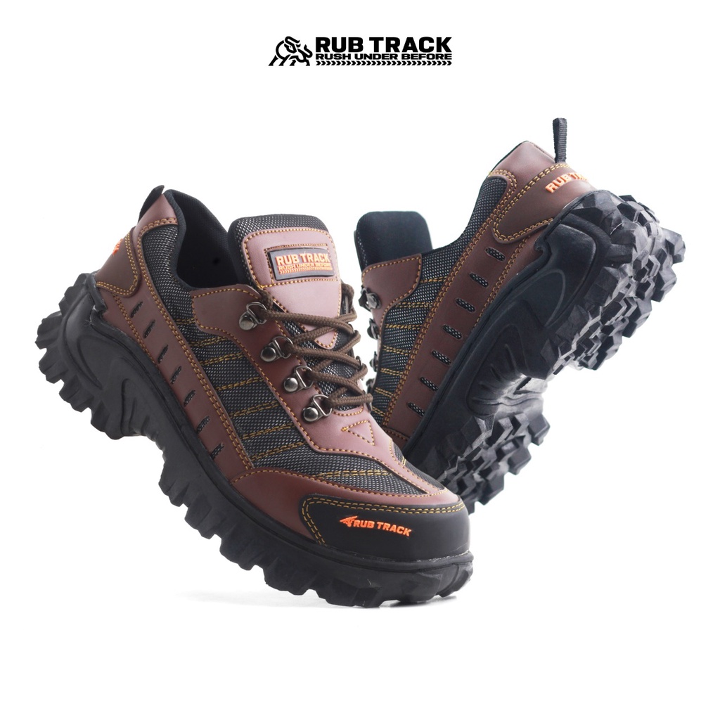 SEPATU SAFETY RUBICON INVADER BROWN SEPATU BOOTS PRIA SAFETY UJUNG BESI TRACKING PROYEK KERJA TOURING SEPATU GUNUNG