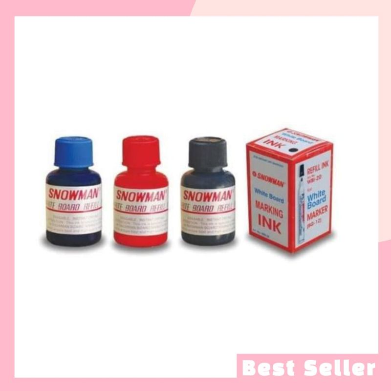 

Refill Isi Tinta Spidol Snowman INK Marking Whiteboard Hitam Biru Merah