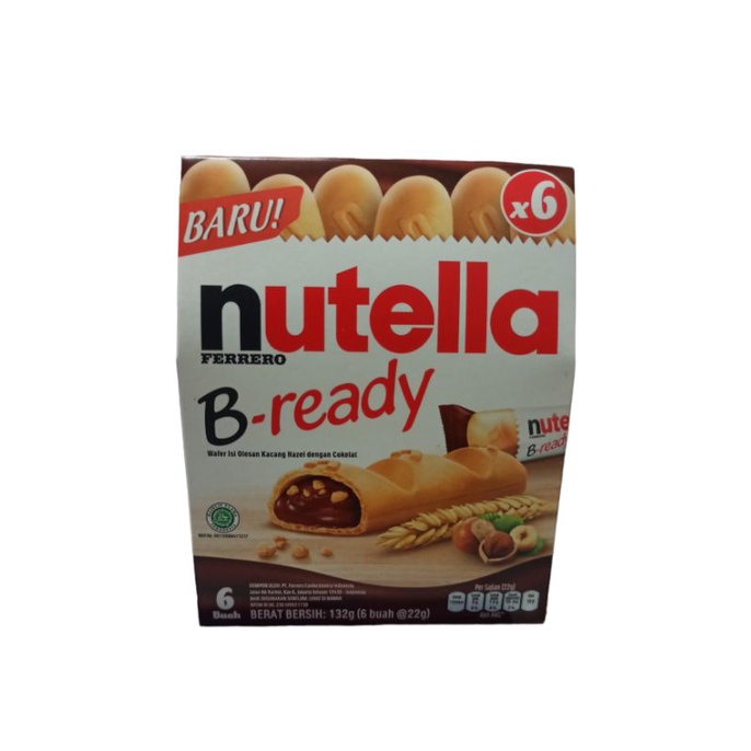 

Nutella B-ready Wafer Hazelnut Cokelat 1 Box isi 6pcs